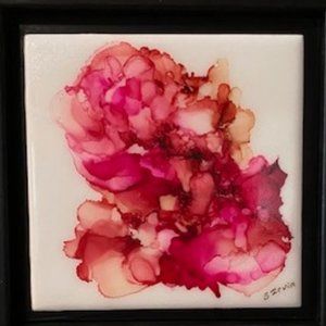 Framed Alcohol Ink Tile